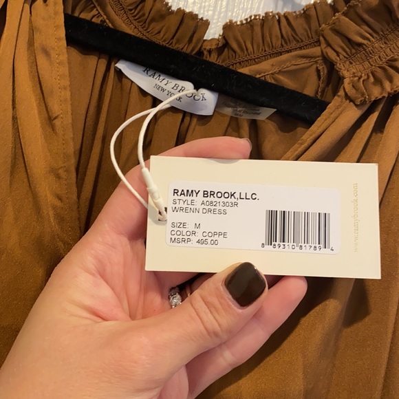 Ramy Brook Wrenn Blouson Midi Dress Copper NWT - Picture 5 of 7